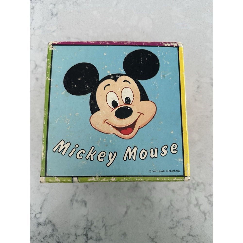 Vintage Mickey Mouse and Friends stacking boxes -toddler educational toy-ABC 123